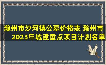 滁州市沙河镇公墓价格表 滁州市2023年城建重点项目计划名单